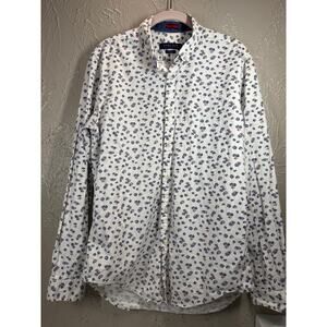 Zara Man Mens Slim Fit Floral Long‎ Sleeve Button Down Shirt Size Large